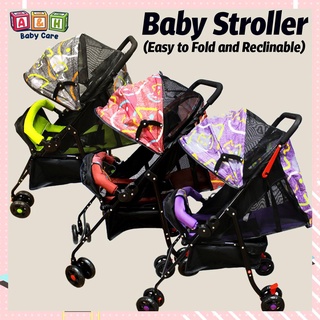 【Available】Baby Stroller (reclinable and easy to fold) model