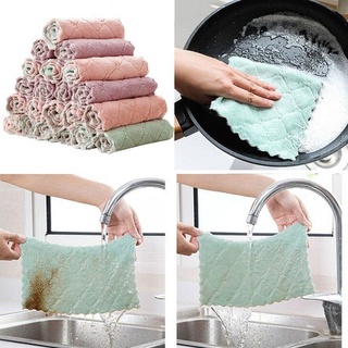 kitchen towel◎Super Absorbent Microfiber Cleaning Cloth Hand Washing Cloth Kitchen Dish