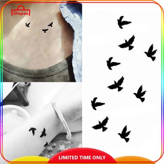 2 Sheets Waterproof Temporary Flying Birds Fake Tattoo Body Art Stickers