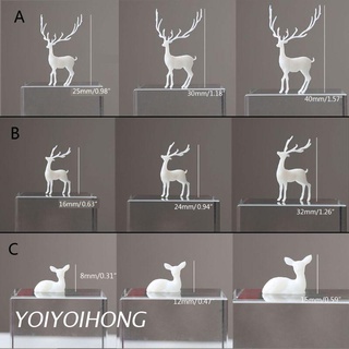 YOI 3Pcs Silicone Mini Elk Deer Modeling Resin Mold Landspace Fillings Resin Jewelry Fillings Resin Casting Filler Art Craft