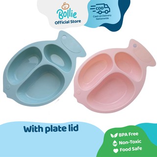 Bollie Baby Fish Section Plate (BPA Free Feeding Plate for Toddlers)