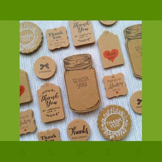 Thank you tags with string - Kraft tags - 25pcs Gift Tags