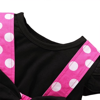 Baby Girl Dress Minnie Mouse Dress for Baby Girl Clothes 2Pcs Set Toddler Baby Shirt Top and Polka Dot Suspender Skirt Pink White (4)