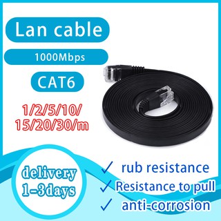 【STOCK PH】LAN Cable Flat Cat CAT6 RJ45 Ethernet Cable 1M 2M 5M 10M 15M 20M 30M outdoor available