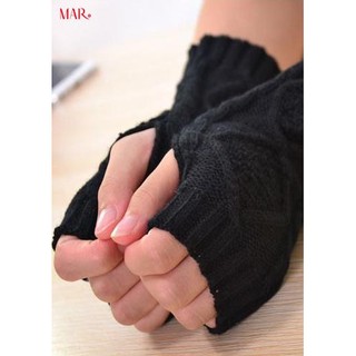 Chic Women Wrist Arm Hand Warmer Knitted Long Fingerless Gloves Mittens MAR