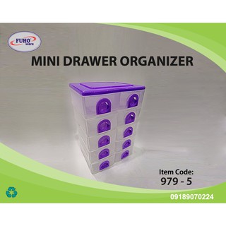 5 Layers Mini Drawer Organizer (rack, storage, organizer, container) - Transparent Violet