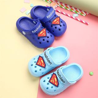 1-6 Years Crocs Style Non-slip Sandals Kids Cartoon Superman Girl Boy Soft Bottom Beach Shoes (4)