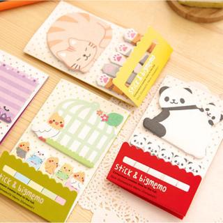 Lovely Pretty Animal Cat Panda Sticky Notes Memo Pad Paper Bookmarks School Supplies PlannerSticker