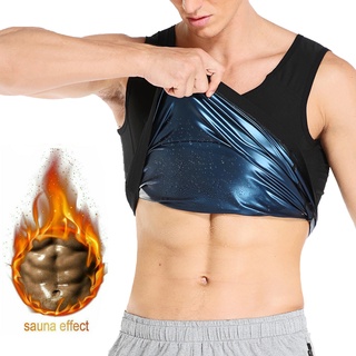 Men Polymer Sweat Sauna Shaper Vest Body Shaper Waist Trainer Slimming Vest Compression Shapewear