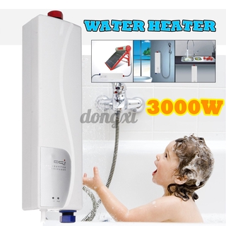 3000W Portable Mini Tankless Electric Shower Instant Kitchen Bathroom Water Heater 220V three-plug i