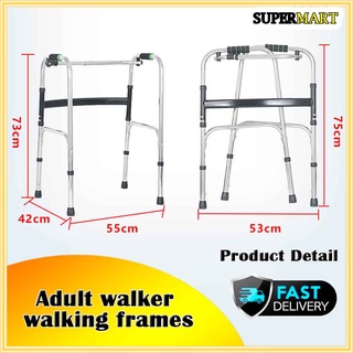 <Fast Shipping> Foldable Adult Walker Aluminium Adjustable Lightweight without wheels
