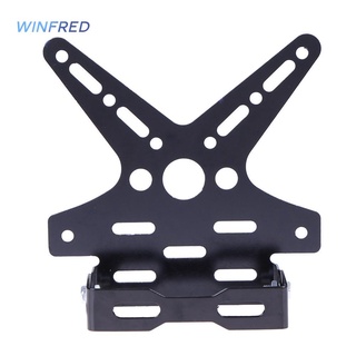 (Ready New-winf)Universal Motorcycle Adjustable Number License Plate Mount Holder (Black)