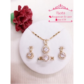 [TYTIFFANY]TS083 Bangkok Rosegold class A 3 in 1 jewelry set