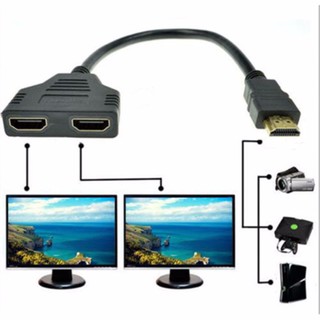 HDMI 2 Dual Port Y Splitter 1080P HDMI v1.4 Male to Double Female Adapter Cable HDMI Converter