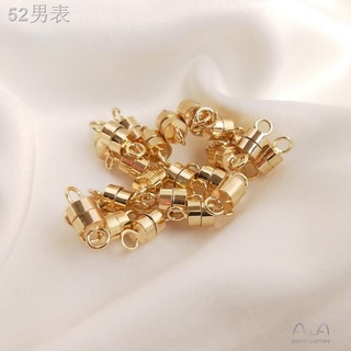 ✢☾☂❤️Jewelry DIY❤️14KGold-Plated Color Retention Magnetic Buckle Cylindrical Closed Ring of Iron Abs