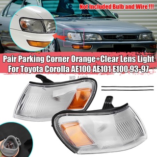 Pair Parking Corner Orange+Clear Lens Light For Toyota Corolla AE100 AE101 E100 1993-1997