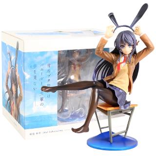 Anime Rascal Does Not Dream of Bunny Girl Senpai Sakurajima Mai PVC Action Figure Collectible Model Toy 19cm
