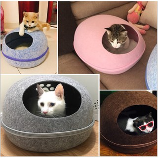 Four seasons washable semi-enclosed egg-shell cat house cat bed cat condo with free cushion