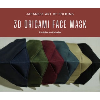 Origami Washable 3D face mask 3ply with loop adjuster