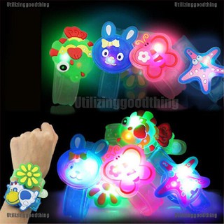 ❥Utilizinggoodthing❥ Flashlight LED Wrist Watch Bracelet Toy Cute Cartoon Halloween Xmas Kids Gift