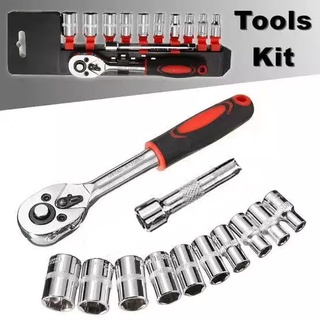 12pcs 1/2 inch Socket Wrench Set CR-V Drive Ratchet Wrench Spanner For Bicycle Motorcycle Car Repair