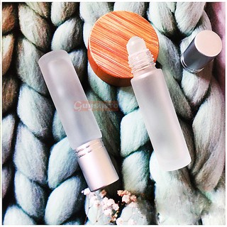 10ml Roll on Bottle Grass Roller Bottlers for Essential Oils Perfume Matte Surface/ Bamboo Case Optional Refillable Cosmetic Container (6)