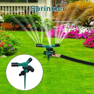360° Rotating Automatic Lawn Water Garden Sprinklers 3 Arm Sprayer Irrigation