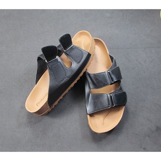 KKTG Birkenstock Hook&loop Leather strap Sandals For Women and Men