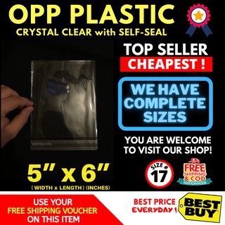 OPP Clear Plastic w/Adhesive - (5” x 6” ) [ OPPA#17 ]