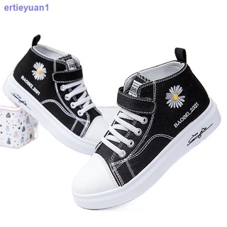 Spring new style Velcro high top canvas shoes soft sole casual shoes big children flat bottom junior high school students sports women s shoes