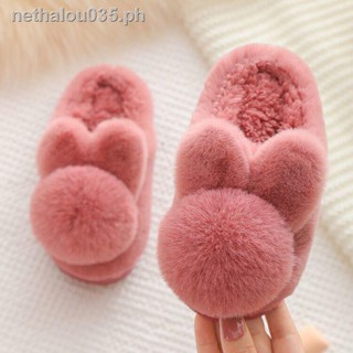 ready stock▥Children s Cotton Slippers New 2020 Winter Thicken warm girl cute cartoon home bunny boy slippers