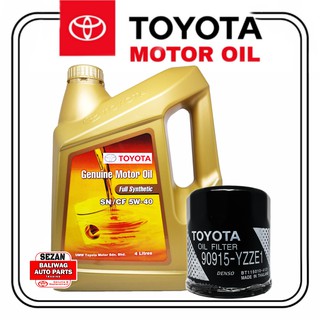 ORIGINAL TOYOTA OIL CHANGE PACKAGE 5W-40 FULLY SYNTHETIC 4 LITERS WITH OIL FILTER