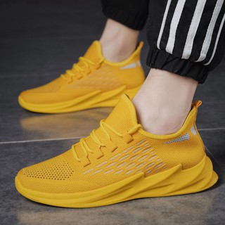 ▤✙2021 spring and autumn new men s shoes flying woven breathable casual sports shoes men s running shoes versatile fashion shoes men s shoes