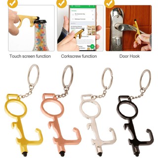 Non-contact keychain press, elevator door opener, silicone mirror mold soft touch /stylus for smartphone
