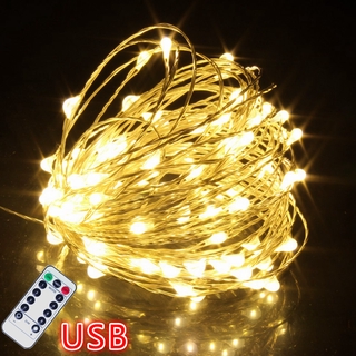 5M 10M Fairy lights Copper Wire LED String Lights With Remote Control For Garland Christmas Tree Wedding Room Decoration