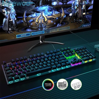 Meewoo Mechanical Keyboard 104 Keys Gaming Keyboard Gamer Keyboards Colorful LED