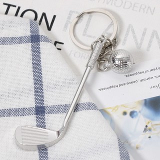 Creative Sporting Golf Club and Ball Silver Metal Keyring Keychain Gift Fashion (4)