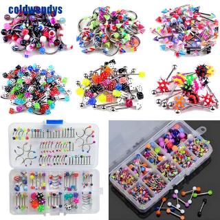 60Pcs Wholesale Lots Mixed Lip Piercing Body Jewelry Barbell Rings Tongue Ring
