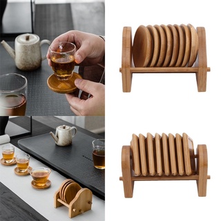 Tea Coaster Solid Wood Tea Cup Holder Tea Mat Bamboo Insulation Pad Cup Holder