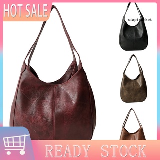 ML_ Retro Women Solid Color Faux Leather Zipper Handbag Messenger Shoulder Tote Bag