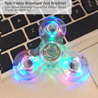 Fashion Crystal Led Light Fidget Spinner Rainbow EDC Hand Gyro Toy Stress Finger Spinners Gifts