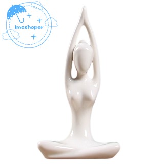Abstract Art Ceramic Poses Figurine Porcelain Lady Figure Statue Home Yoga Studio Decor Ornament (1)