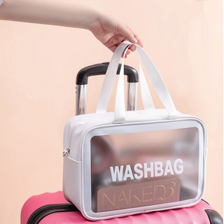 Korean-StylePUFrosted Capacity Cosmetic Bag Large Capacity Portable Travel Toiletry Bag Portable Portable Skincare Storage Bag