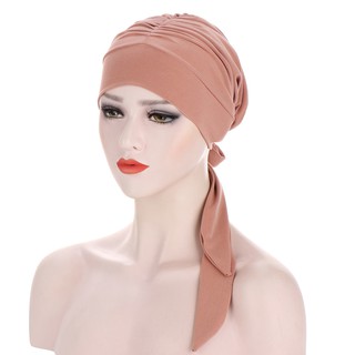Muslim Turban Hat for women Pre-Tied Beanies Caps Bandana Headscarf Head Wrap Hair Accessories