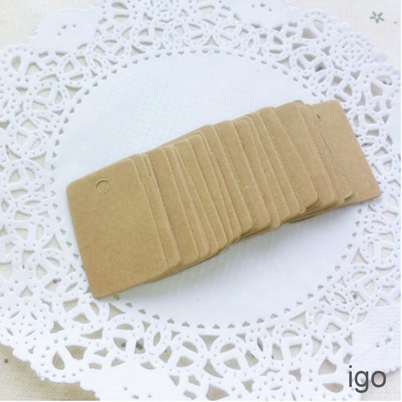 IGO Brown kraft blank rectangle gift swing tags paper party wedding favour