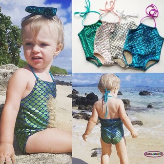NOF-Baby Girl Kids Mermaid Bikini Swimwuit Swimwear Bathing (1)