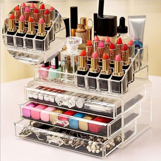 3 Drawers/3Layers Clear Acrylic Cosmetic Makeup Jewelry Storage Organizer (1)