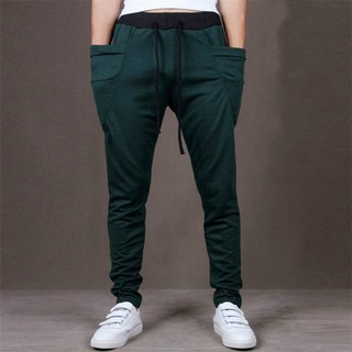 Men's Cotton Harem Pants Joggers Wear Baggy Trousers (4)