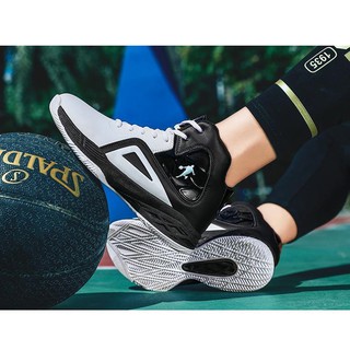 New products㍿✿hight cut Korean leather rubber non-slip breathable men's outdoor basketball shoes