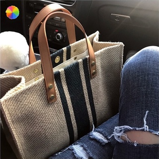 Ordinary shopping bag Beach bag Jumbo Canvas Totes large shoulder bag Summer striped casual handbag YKD